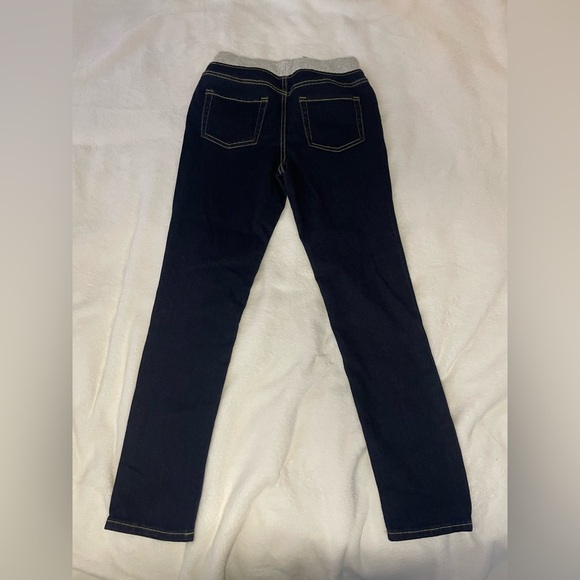 Cat & Jack Girls’ Mid-Rise Knit Waist Pull-On Skinny Jeans Dark Wash size 14 - Picture 2 of 7